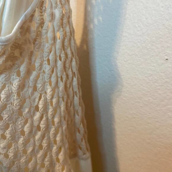 TYLIE Revolve Ivory High Low Tank Crochet Sleeveless Maxi Dress Size Large - Picture 5 of 10